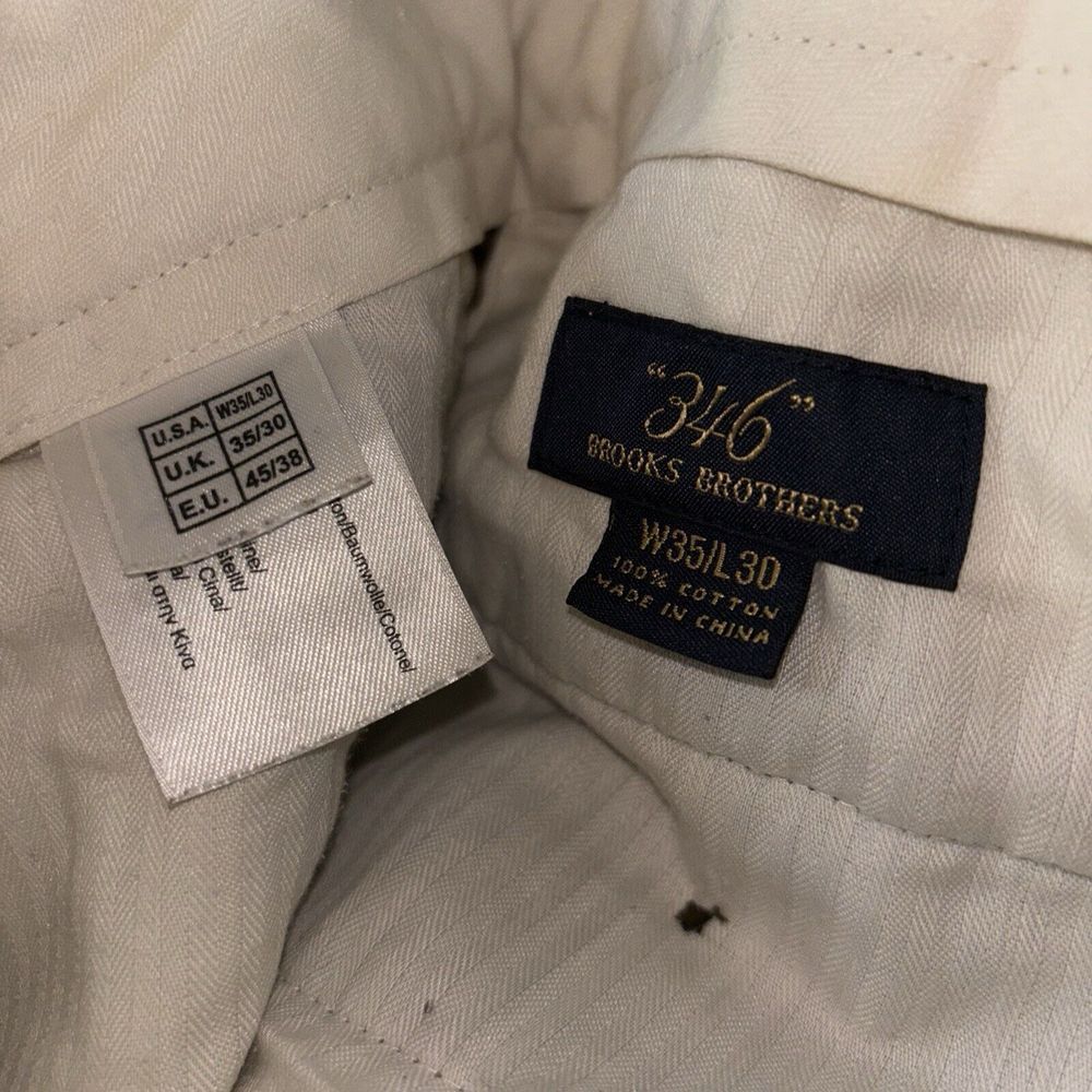 Brooks Brothers 346 Corduroy Pants Mens 35 X 30 Brown Pleated‎ Cuffed Preppy - Picture 7 of 7